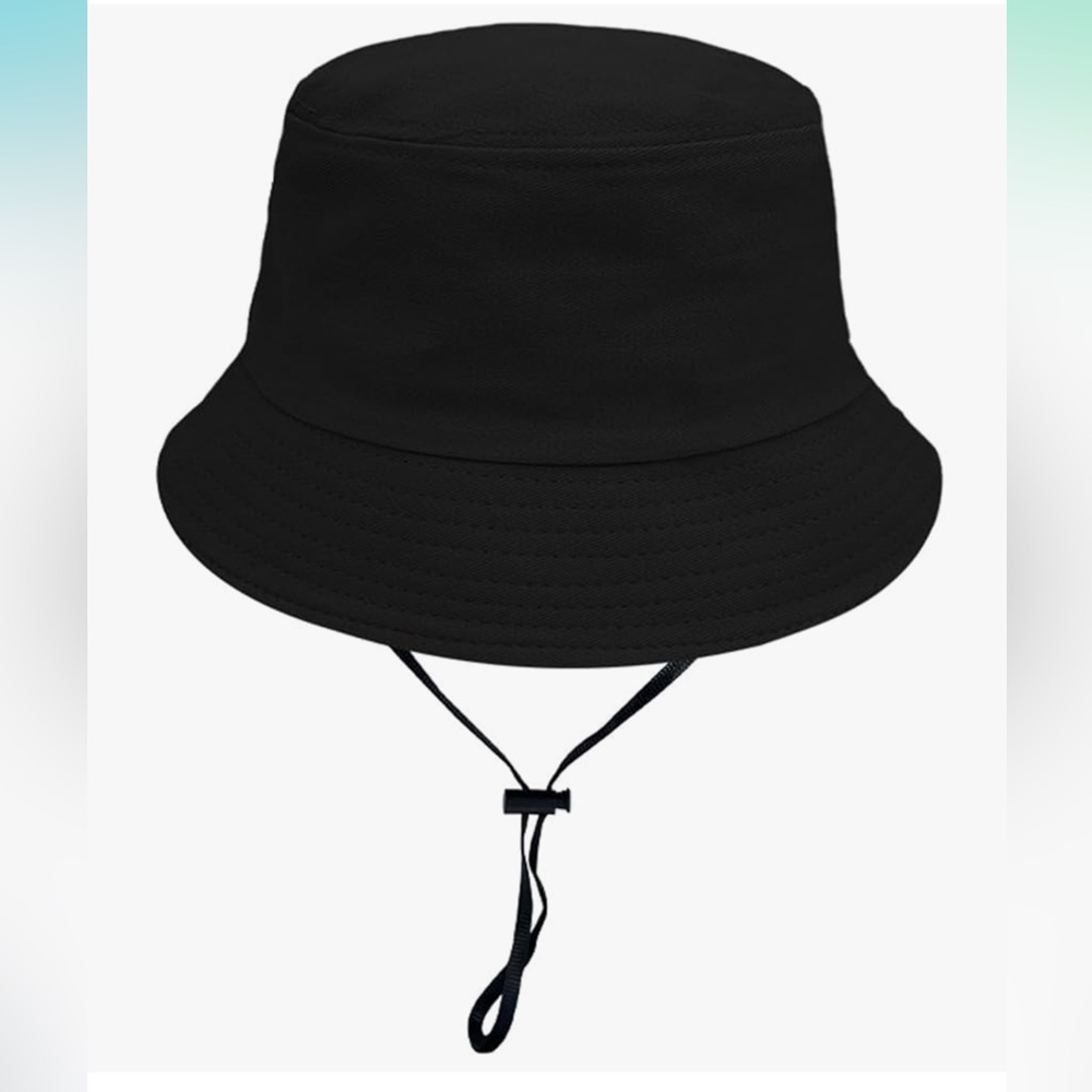 Summer Cotton Fisherman Hat Unisex UV‎ Protection Brim Sun Hat Wind Cord Adjust